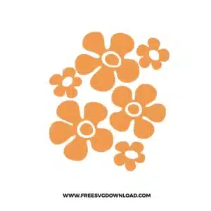 Simple Retro Flowers Svg & Png