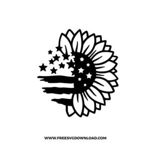 American Flag Sunflower Free SVG File