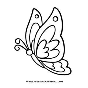 Outline Butterfly Free SVG File