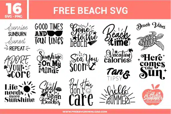 Beach SVG Free Cut Files