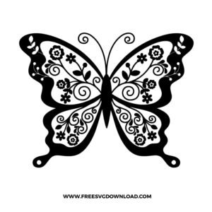 Butterfly Floral Free SVG Cut Files