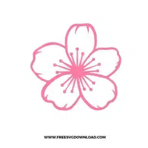 Cherry Blossom Outline Free SVG Cut File