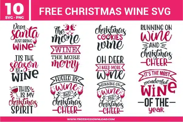 Christmas Wine Free SVG Files