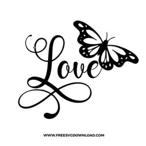 Love Butterfly Free SVG File