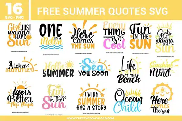 Summer Quotes SVG Free Cut Files