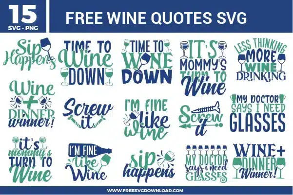Wine Quotes Free SVG Files