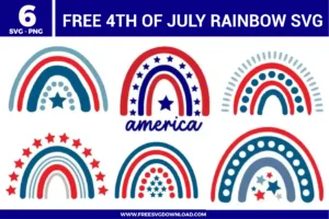 4th Of July Rainbow Free SVG Files