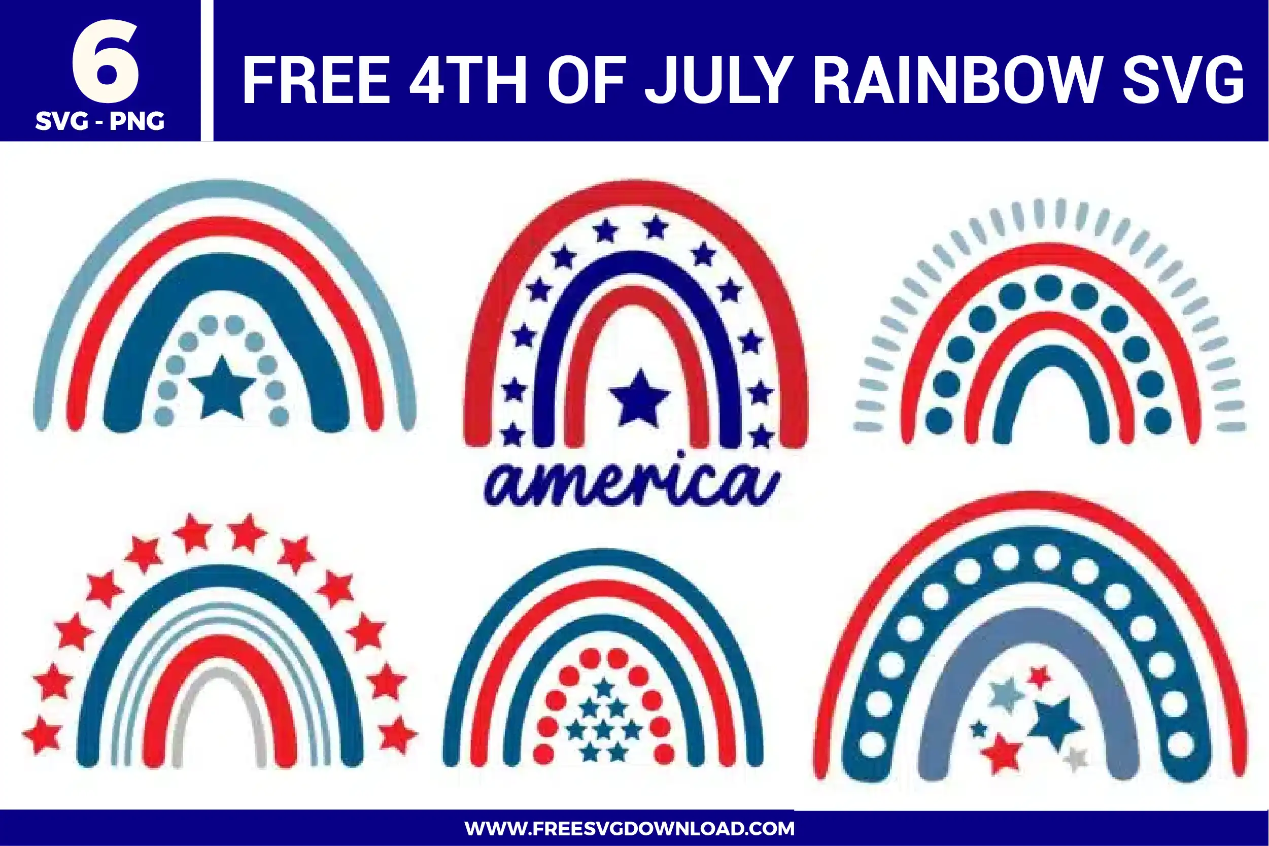 4th Of July Rainbow Free SVG Files