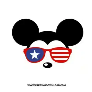 Mickey 4th Of July Sunglass Free SVG File