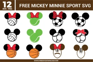 Mickey Minnie Sport Free SVG Files