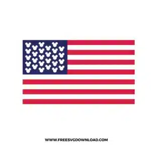 Mickey Mouse American Flag Free SVG File