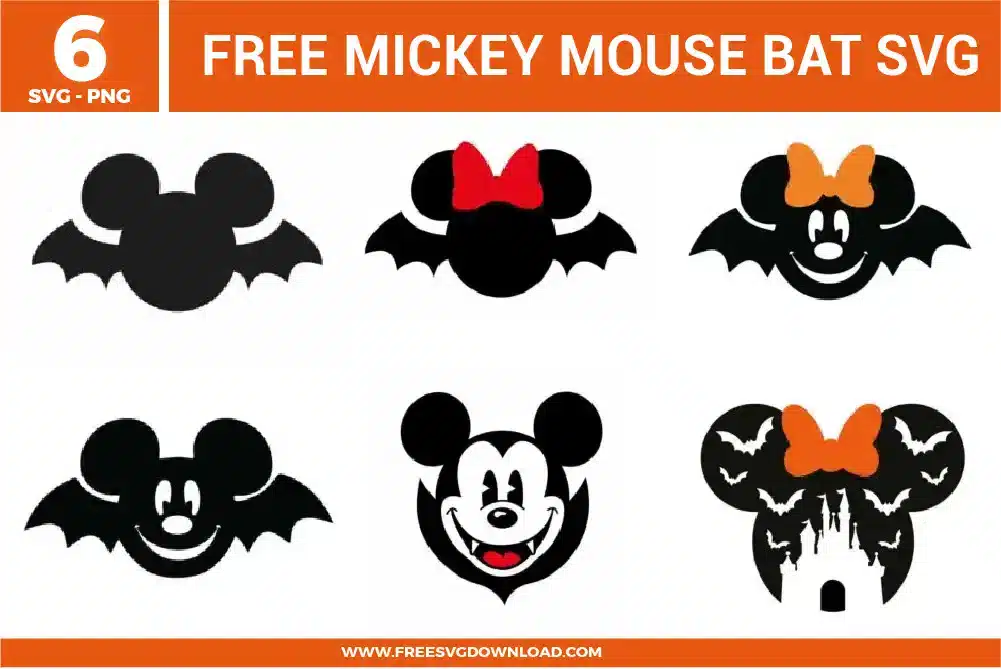 Mickey Mouse Bat Free SVG Files