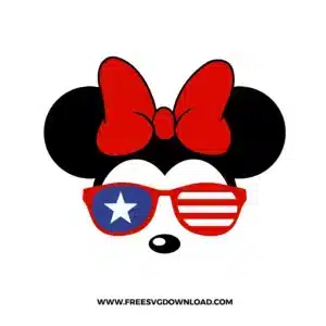 Minnie 4th Of July Sunglass Free SVG File​