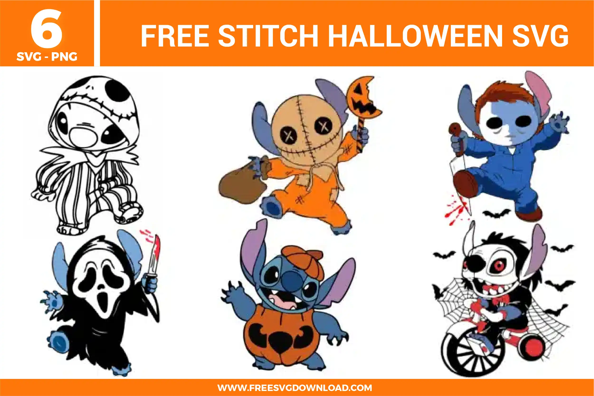 Stitch Halloween Free SVG Files