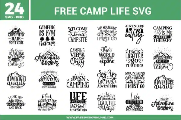 Camp Life Free SVG Files
