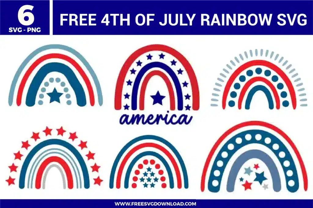 4th Of July Rainbow Free SVG Files
