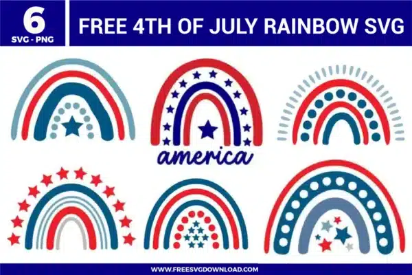 4th Of July Rainbow Free SVG Files
