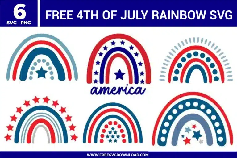 4th Of July Rainbow Free SVG Files