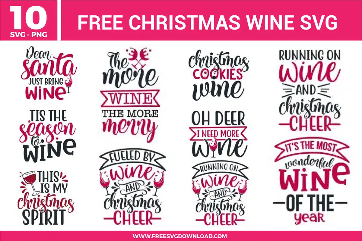 Christmas Wine Free SVG Files | Free SVG Download