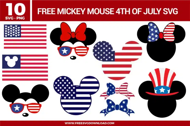 Mickey Mouse 4th Of July Free SVG Files
