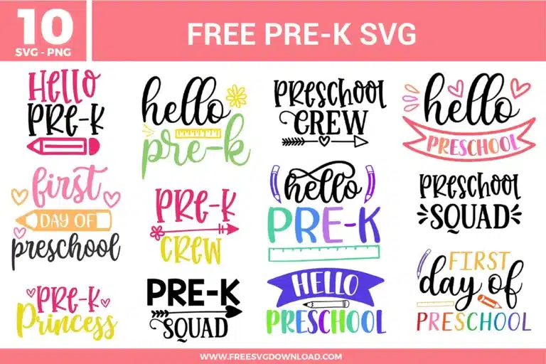 Pre K Free SVG Files