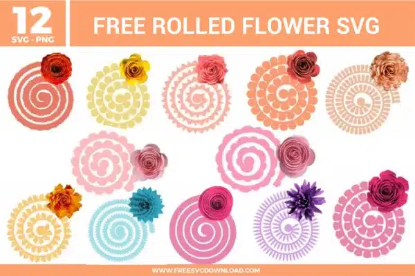 Rolled Flower SVG Free Cut Files