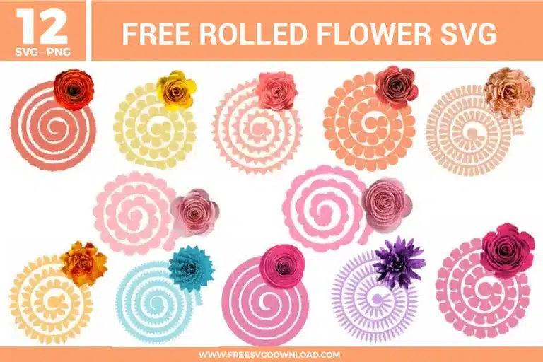Rolled Flower SVG Free Cut Files