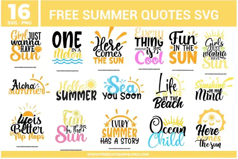 Summer Quotes Free SVG Files