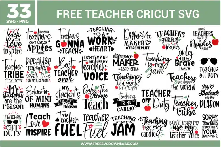 Teacher Cricut Free SVG Files