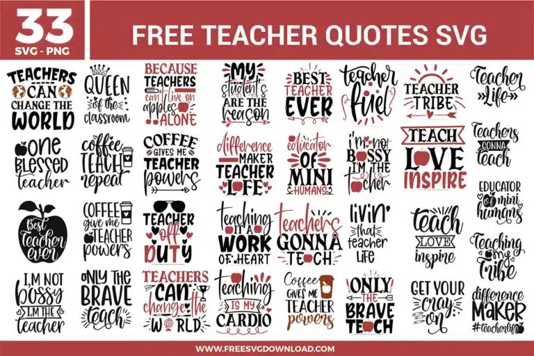 Teacher Quotes Free SVG Files