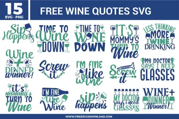 Wine Quotes Free SVG Files