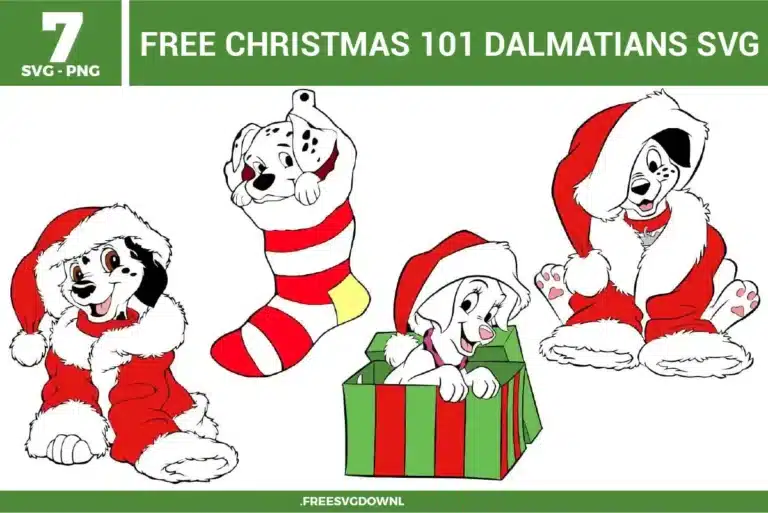 Christmas 101 Dalmatians Free SVG Files