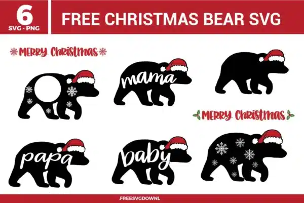 Christmas Bear Free SVG Files