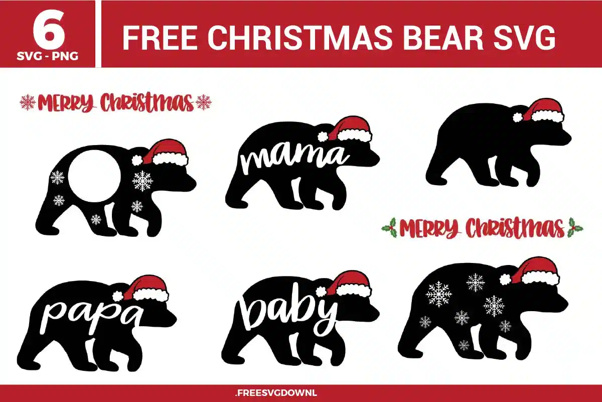 Christmas Bear Free SVG Files