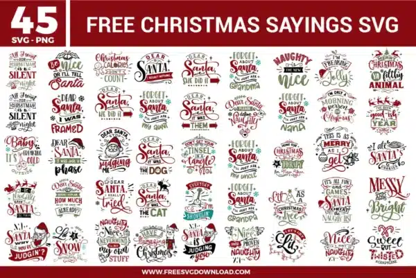 Christmas Sayings Free SVG Files