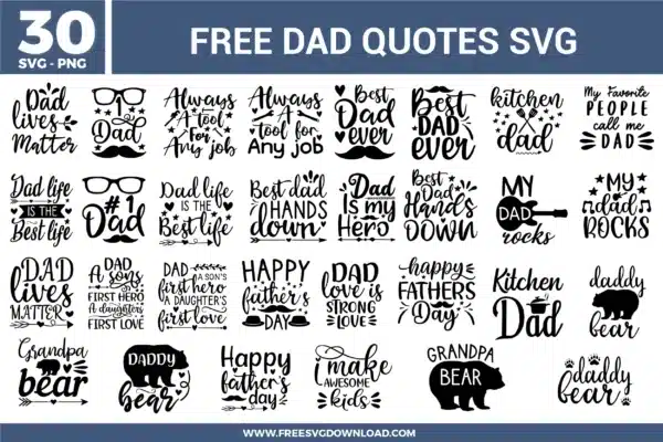 Dad Quotes Free SVG Files