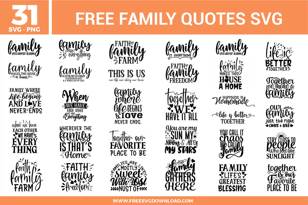 Family Quotes Free SVG Files