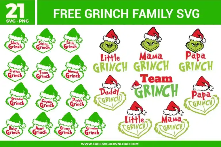 Grinch Family Free SVG Files