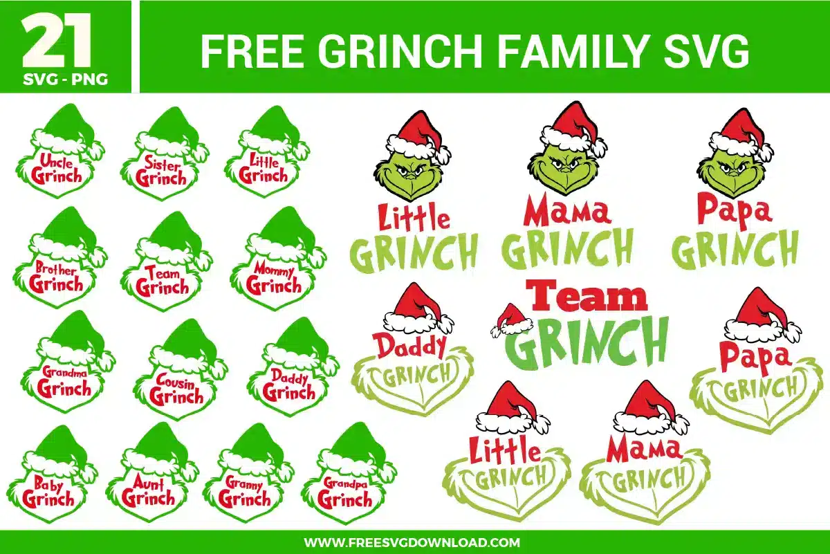 Grinch Family Free SVG Files