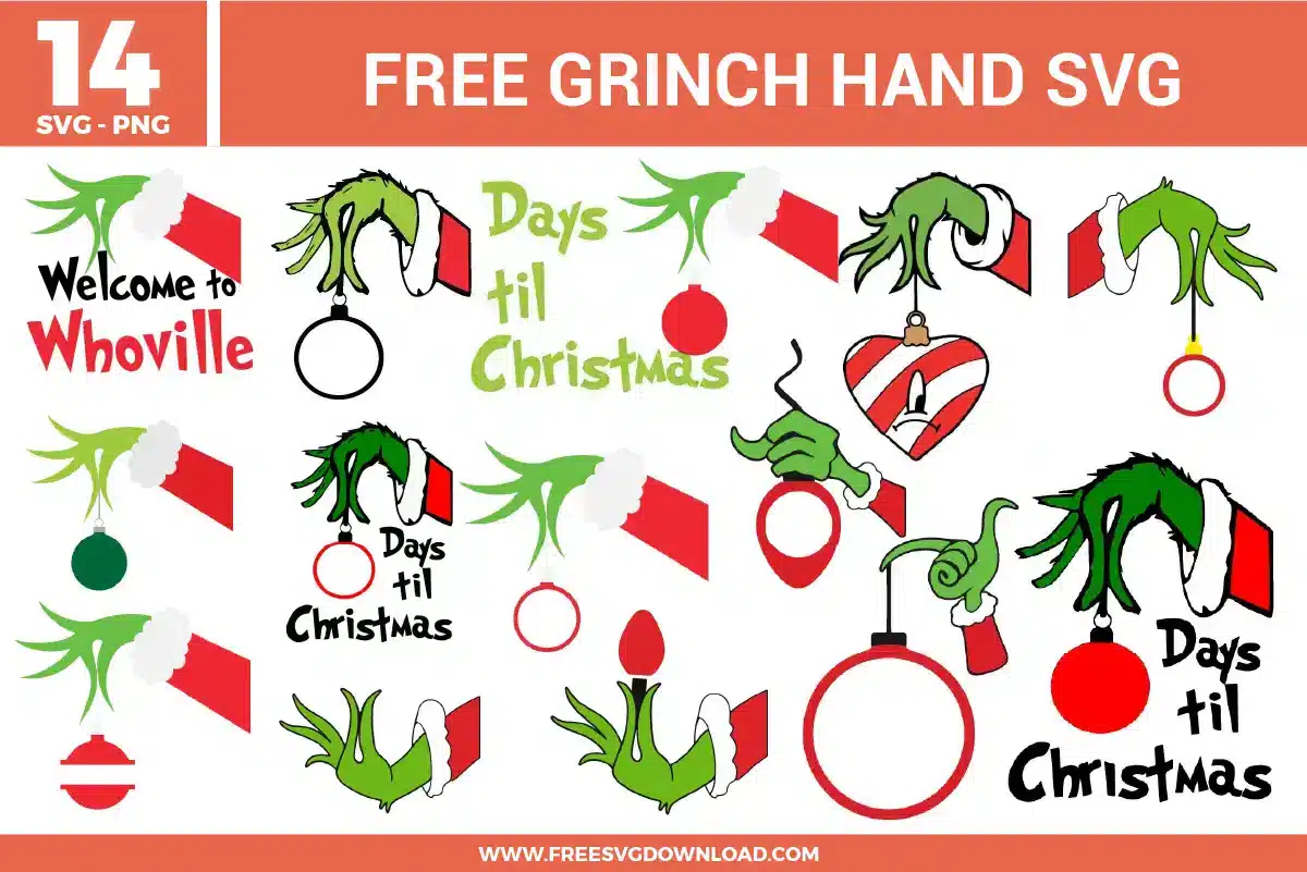 Grinch Hand Free SVG Files