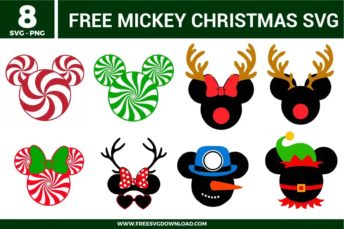 Mickey Christmas Free SVG Files