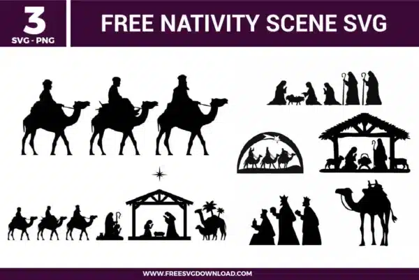 Nativity Scene Free SVG Files
