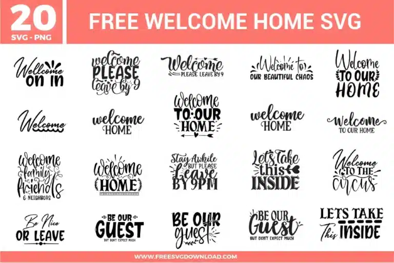 Welcome Home Free SVG Files