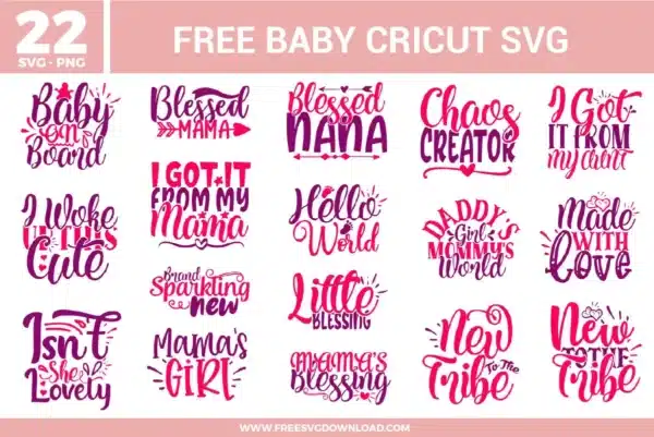 Baby Cricut Free SVG Files