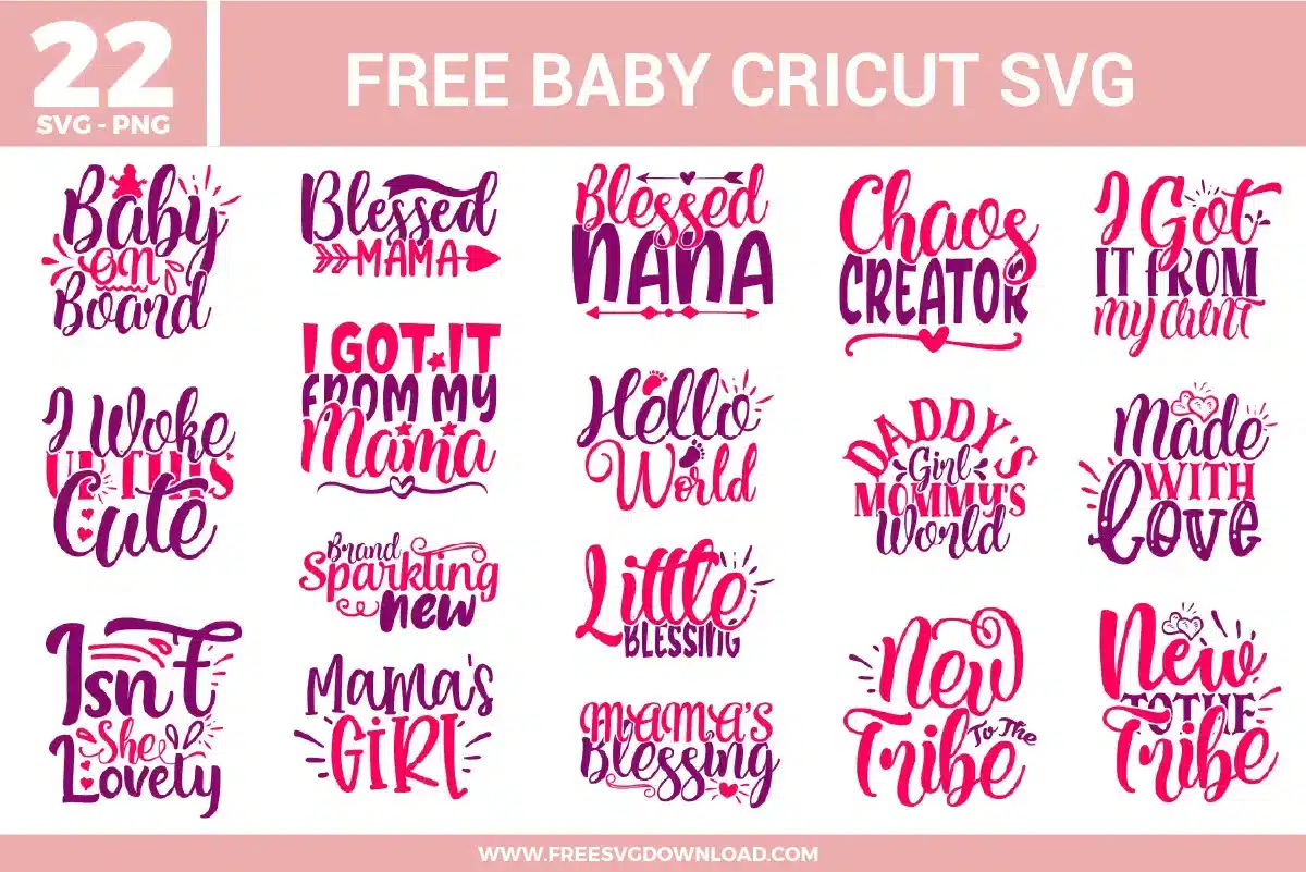 Baby Cricut Free SVG Files