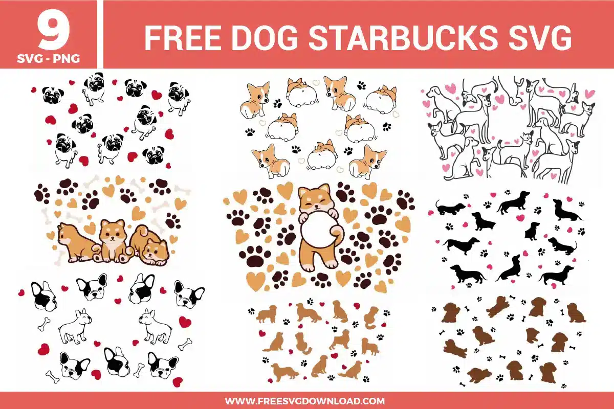 Dog Starbucks Free SVG Files
