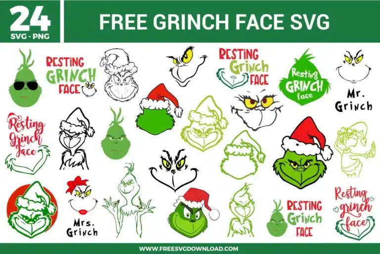Grinch Face Free SVG Files