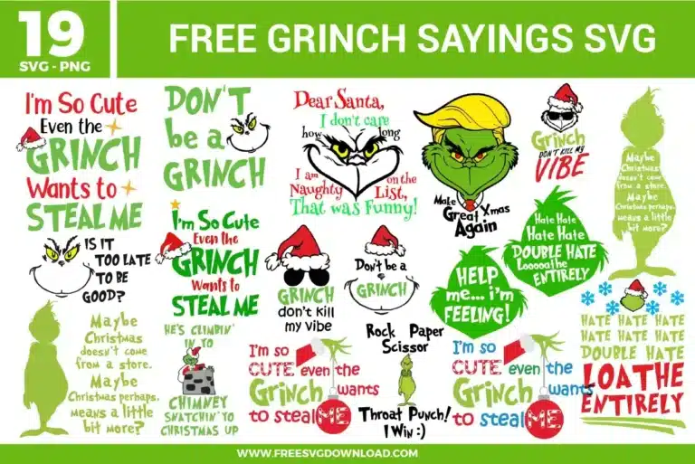 Grinch Sayings Free SVG Files