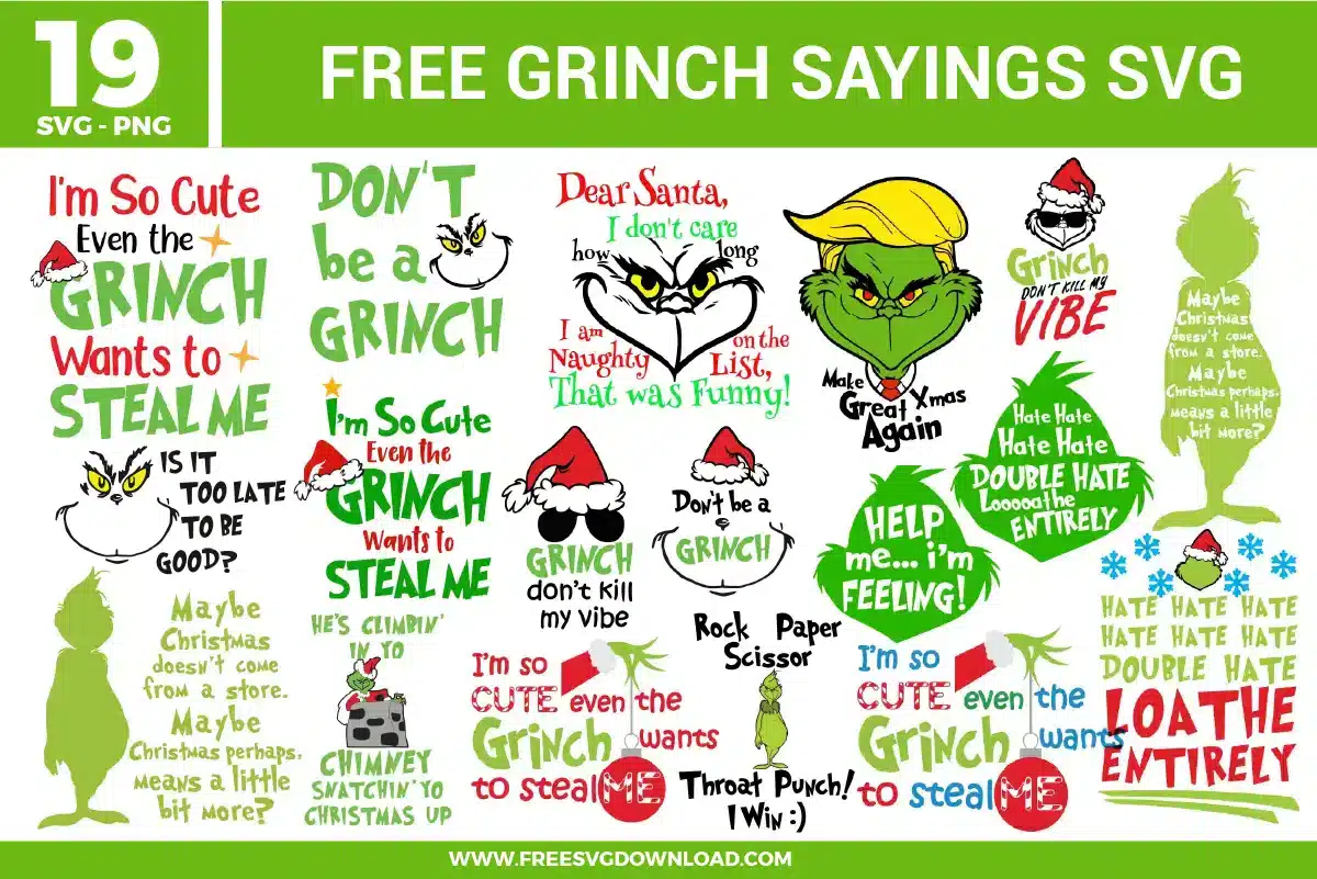 Grinch Sayings Free SVG Files
