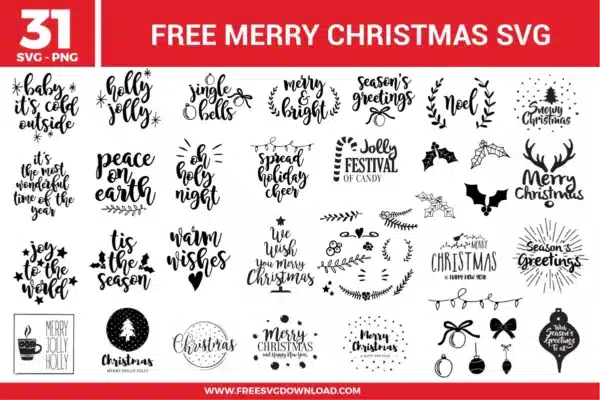 Merry Christmas Free SVG Files